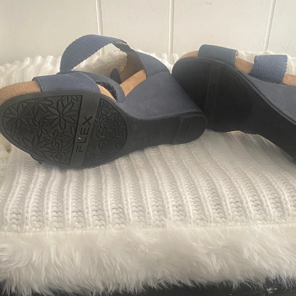 Life Stride Navy Wedge Sandals - Picture 6 of 6